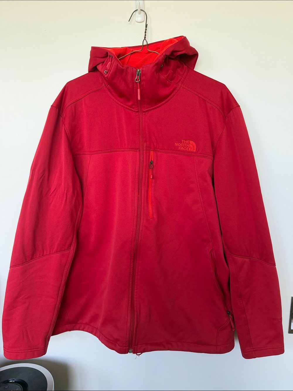 The North Face Bright Red Men’s Hooded Softshell Jacket